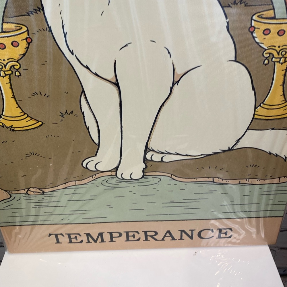 Cat Tarot Card Temperance  Stretched Canvas Wall Art Cat Mom Gift New 16x22 NEW - Picture 2 of 7